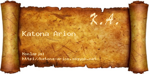 Katona Arion névjegykártya